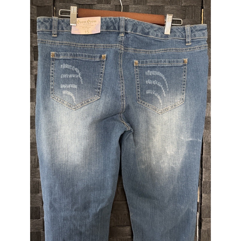 Boom Boom Jeans Womans size 15 Distressed Skinny Zip Ankle - Picture 6 of 16